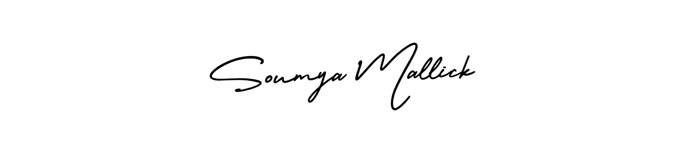Soumya Mallick stylish signature style. Best Handwritten Sign (AmerikaSignatureDemo-Regular) for my name. Handwritten Signature Collection Ideas for my name Soumya Mallick. Soumya Mallick signature style 3 images and pictures png