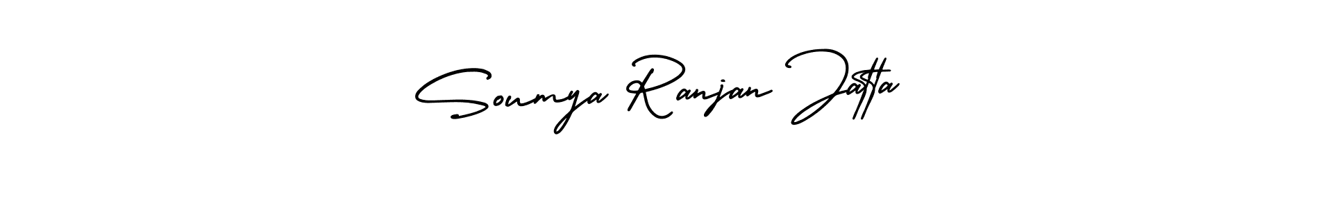 You should practise on your own different ways (AmerikaSignatureDemo-Regular) to write your name (Soumya Ranjan Jatta) in signature. don't let someone else do it for you. Soumya Ranjan Jatta signature style 3 images and pictures png