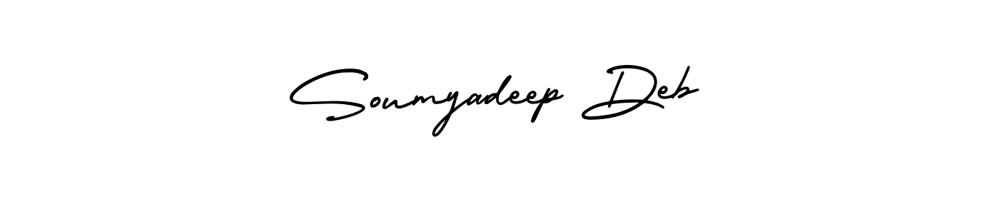 The best way (AmerikaSignatureDemo-Regular) to make a short signature is to pick only two or three words in your name. The name Soumyadeep Deb include a total of six letters. For converting this name. Soumyadeep Deb signature style 3 images and pictures png