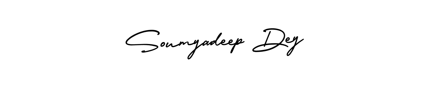 You should practise on your own different ways (AmerikaSignatureDemo-Regular) to write your name (Soumyadeep Dey) in signature. don't let someone else do it for you. Soumyadeep Dey signature style 3 images and pictures png