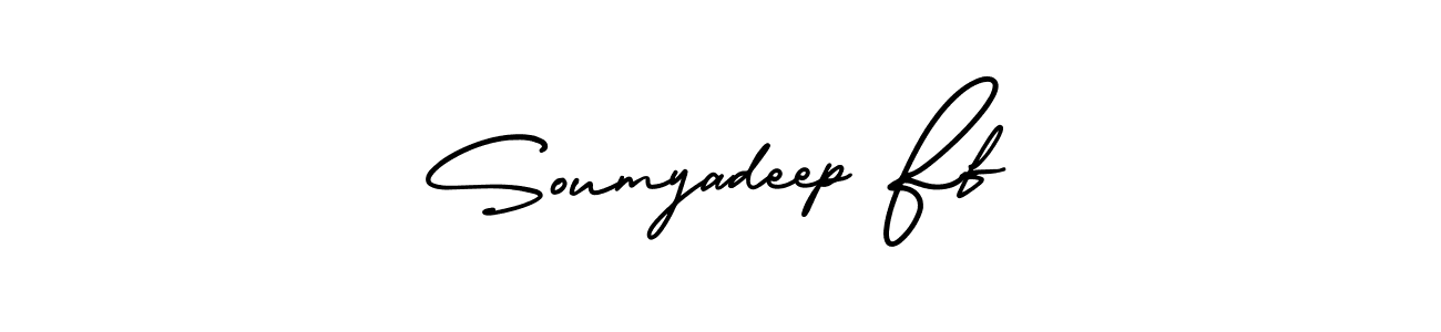 Soumyadeep Ff stylish signature style. Best Handwritten Sign (AmerikaSignatureDemo-Regular) for my name. Handwritten Signature Collection Ideas for my name Soumyadeep Ff. Soumyadeep Ff signature style 3 images and pictures png