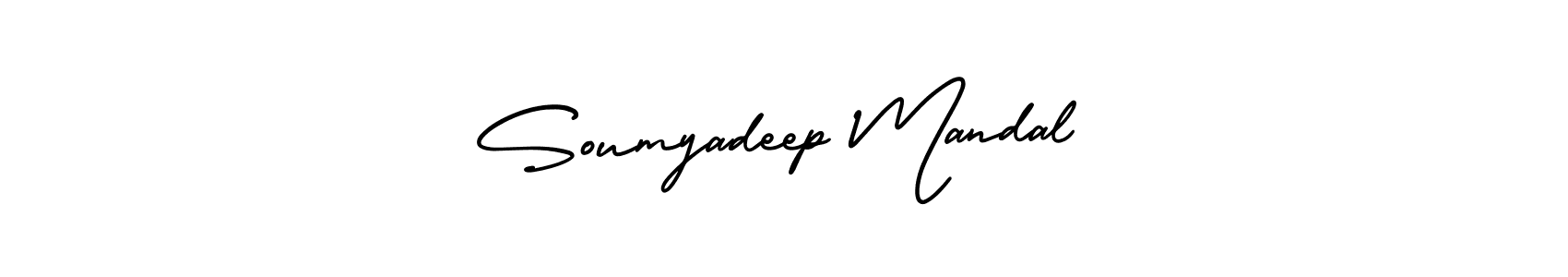 You should practise on your own different ways (AmerikaSignatureDemo-Regular) to write your name (Soumyadeep Mandal) in signature. don't let someone else do it for you. Soumyadeep Mandal signature style 3 images and pictures png