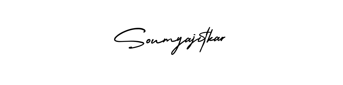The best way (AmerikaSignatureDemo-Regular) to make a short signature is to pick only two or three words in your name. The name Soumyajitkar include a total of six letters. For converting this name. Soumyajitkar signature style 3 images and pictures png