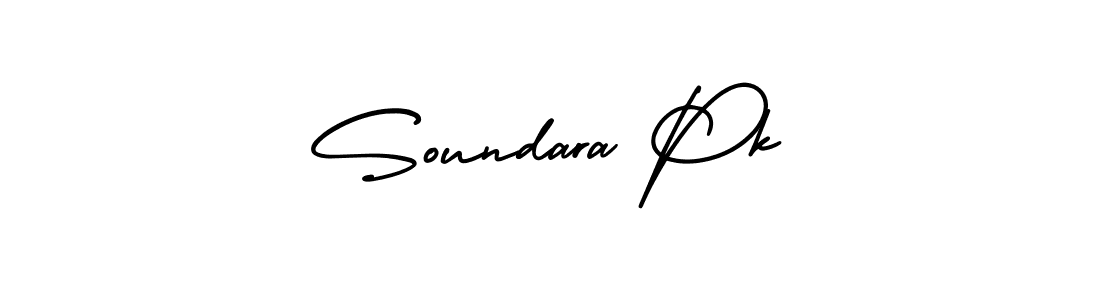 The best way (AmerikaSignatureDemo-Regular) to make a short signature is to pick only two or three words in your name. The name Soundara Pk include a total of six letters. For converting this name. Soundara Pk signature style 3 images and pictures png