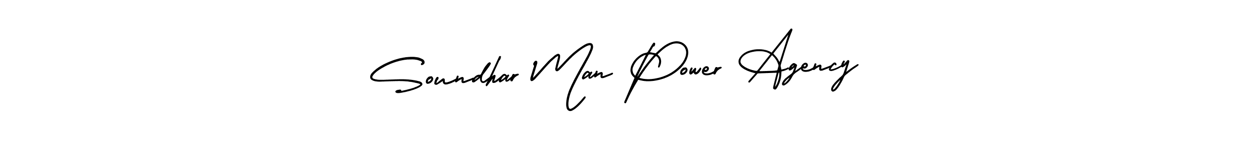 How to make Soundhar Man Power Agency name signature. Use AmerikaSignatureDemo-Regular style for creating short signs online. This is the latest handwritten sign. Soundhar Man Power Agency signature style 3 images and pictures png