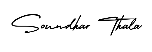Download transparent PNG signature for name Soundhar Thala styled with AmerikaSignatureDemo-Regular font. Ready to paste directly into PDF and Word agreements. Soundhar Thala signature style 3 images and pictures png