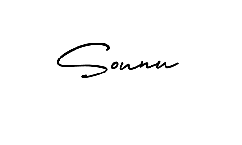 Make a beautiful signature design for name Sounu. With this signature (AmerikaSignatureDemo-Regular) style, you can create a handwritten signature for free. Sounu signature style 3 images and pictures png