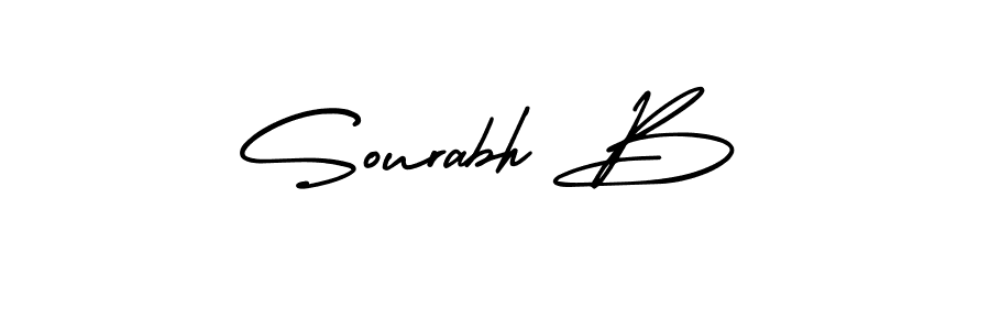 You should practise on your own different ways (AmerikaSignatureDemo-Regular) to write your name (Sourabh B) in signature. don't let someone else do it for you. Sourabh B signature style 3 images and pictures png