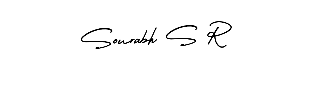 This is the best signature style for the Sourabh S R name. Also you like these signature font (AmerikaSignatureDemo-Regular). Mix name signature. Sourabh S R signature style 3 images and pictures png