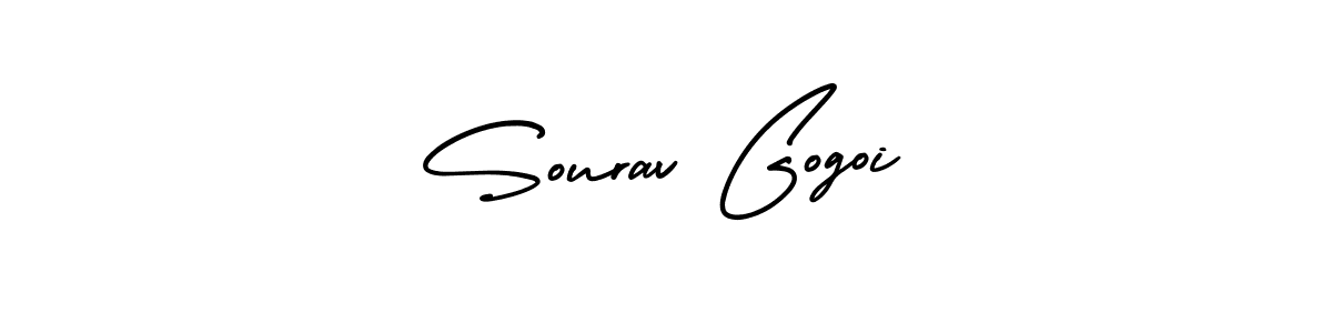 How to make Sourav Gogoi name signature. Use AmerikaSignatureDemo-Regular style for creating short signs online. This is the latest handwritten sign. Sourav Gogoi signature style 3 images and pictures png