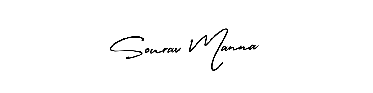 How to make Sourav Manna name signature. Use AmerikaSignatureDemo-Regular style for creating short signs online. This is the latest handwritten sign. Sourav Manna signature style 3 images and pictures png