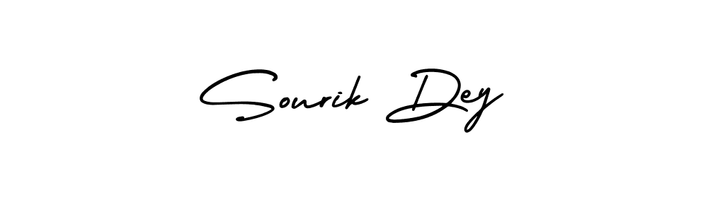 The best way (AmerikaSignatureDemo-Regular) to make a short signature is to pick only two or three words in your name. The name Sourik Dey include a total of six letters. For converting this name. Sourik Dey signature style 3 images and pictures png