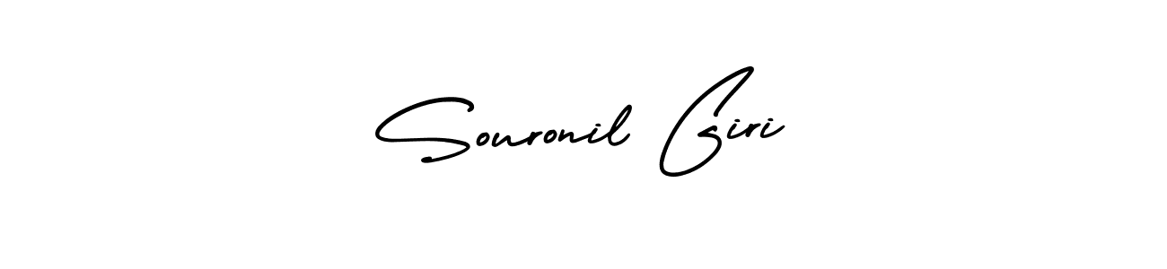 How to make Souronil Giri name signature. Use AmerikaSignatureDemo-Regular style for creating short signs online. This is the latest handwritten sign. Souronil Giri signature style 3 images and pictures png