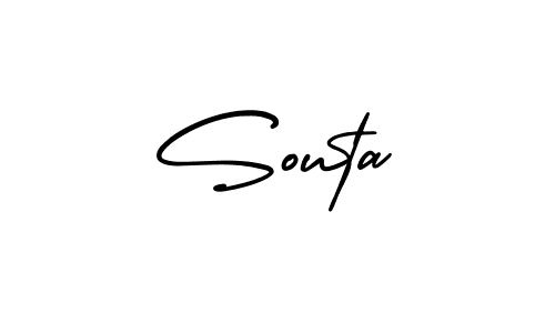How to make Souta name signature. Use AmerikaSignatureDemo-Regular style for creating short signs online. This is the latest handwritten sign. Souta signature style 3 images and pictures png