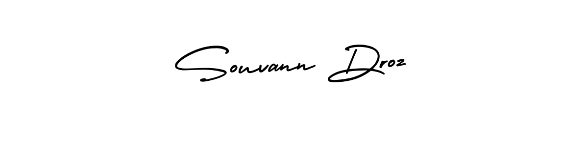 Souvann Droz stylish signature style. Best Handwritten Sign (AmerikaSignatureDemo-Regular) for my name. Handwritten Signature Collection Ideas for my name Souvann Droz. Souvann Droz signature style 3 images and pictures png