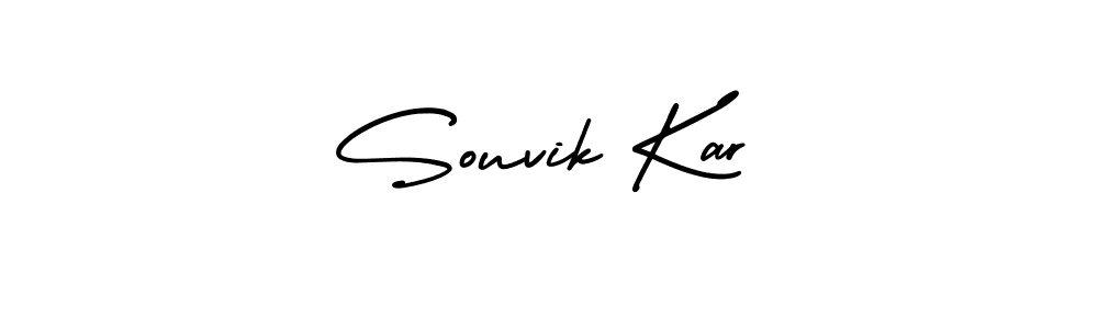 Souvik Kar stylish signature style. Best Handwritten Sign (AmerikaSignatureDemo-Regular) for my name. Handwritten Signature Collection Ideas for my name Souvik Kar. Souvik Kar signature style 3 images and pictures png