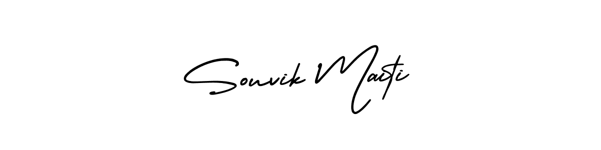 Souvik Maiti stylish signature style. Best Handwritten Sign (AmerikaSignatureDemo-Regular) for my name. Handwritten Signature Collection Ideas for my name Souvik Maiti. Souvik Maiti signature style 3 images and pictures png