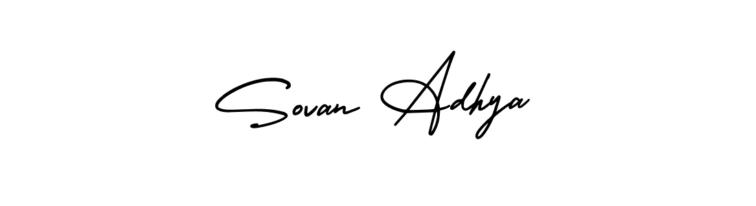 Design your own signature with our free online signature maker. With this signature software, you can create a handwritten (AmerikaSignatureDemo-Regular) signature for name Sovan Adhya. Sovan Adhya signature style 3 images and pictures png