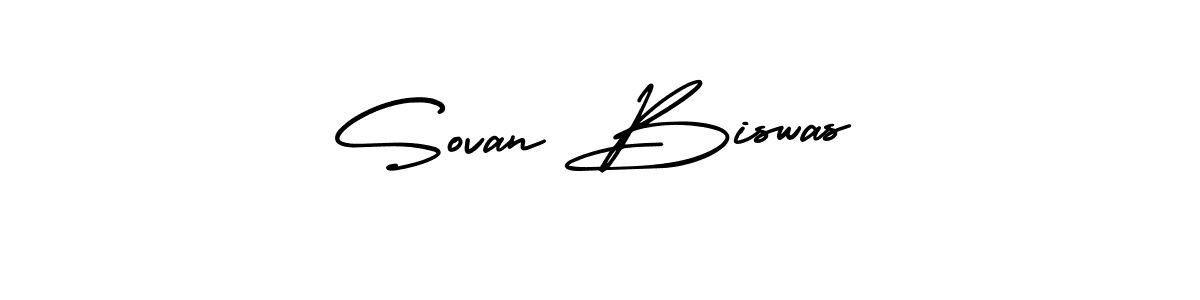 Make a beautiful signature design for name Sovan Biswas. With this signature (AmerikaSignatureDemo-Regular) style, you can create a handwritten signature for free. Sovan Biswas signature style 3 images and pictures png