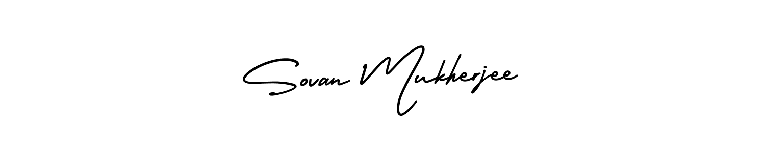 It looks lik you need a new signature style for name Sovan Mukherjee. Design unique handwritten (AmerikaSignatureDemo-Regular) signature with our free signature maker in just a few clicks. Sovan Mukherjee signature style 3 images and pictures png