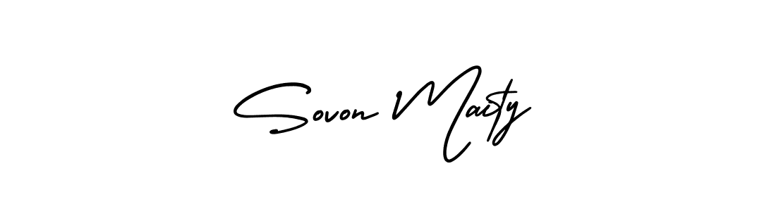 Use a signature maker to create a handwritten signature online. With this signature software, you can design (AmerikaSignatureDemo-Regular) your own signature for name Sovon Maity. Sovon Maity signature style 3 images and pictures png