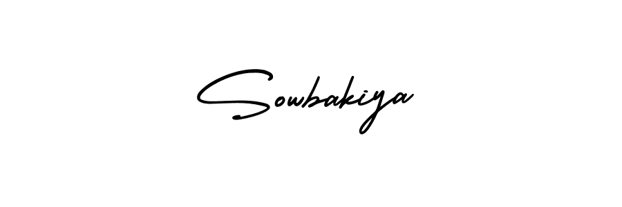 Design your own signature with our free online signature maker. With this signature software, you can create a handwritten (AmerikaSignatureDemo-Regular) signature for name Sowbakiya. Sowbakiya signature style 3 images and pictures png