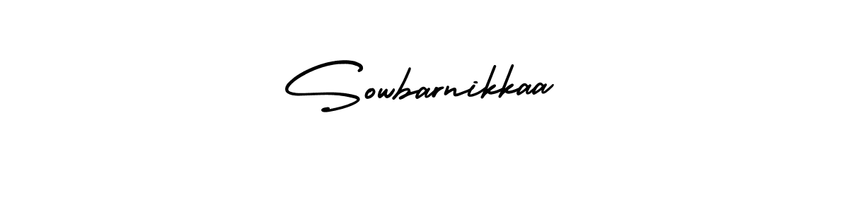 How to make Sowbarnikkaa name signature. Use AmerikaSignatureDemo-Regular style for creating short signs online. This is the latest handwritten sign. Sowbarnikkaa signature style 3 images and pictures png