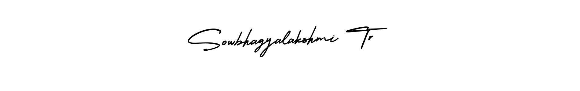 You should practise on your own different ways (AmerikaSignatureDemo-Regular) to write your name (Sowbhagyalakshmi Tr) in signature. don't let someone else do it for you. Sowbhagyalakshmi Tr signature style 3 images and pictures png