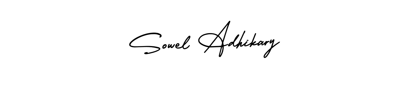 It looks lik you need a new signature style for name Sowel Adhikary. Design unique handwritten (AmerikaSignatureDemo-Regular) signature with our free signature maker in just a few clicks. Sowel Adhikary signature style 3 images and pictures png