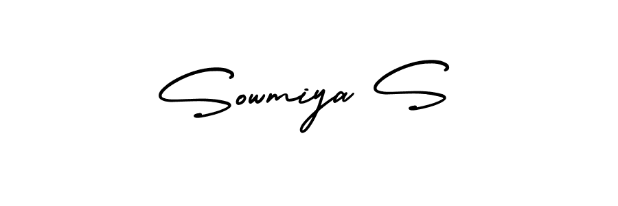 if you are searching for the best signature style for your name Sowmiya S. so please give up your signature search. here we have designed multiple signature styles  using AmerikaSignatureDemo-Regular. Sowmiya S signature style 3 images and pictures png