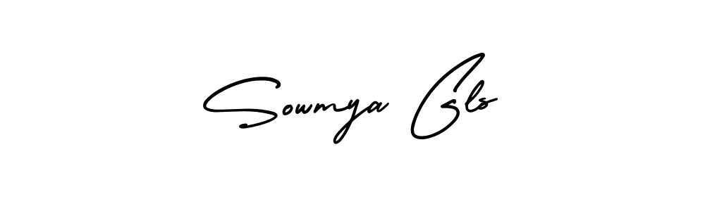 if you are searching for the best signature style for your name Sowmya Gls. so please give up your signature search. here we have designed multiple signature styles  using AmerikaSignatureDemo-Regular. Sowmya Gls signature style 3 images and pictures png