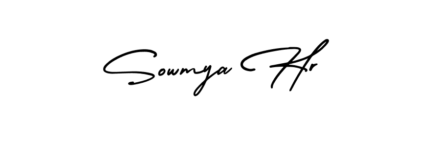 It looks lik you need a new signature style for name Sowmya Hr. Design unique handwritten (AmerikaSignatureDemo-Regular) signature with our free signature maker in just a few clicks. Sowmya Hr signature style 3 images and pictures png