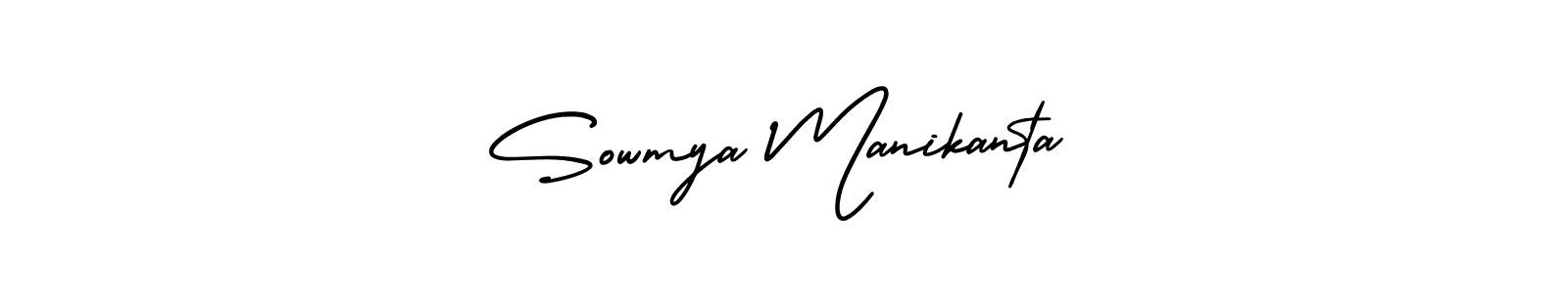 Make a beautiful signature design for name Sowmya Manikanta. With this signature (AmerikaSignatureDemo-Regular) style, you can create a handwritten signature for free. Sowmya Manikanta signature style 3 images and pictures png