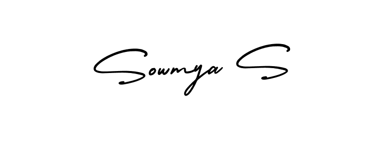 Use a signature maker to create a handwritten signature online. With this signature software, you can design (AmerikaSignatureDemo-Regular) your own signature for name Sowmya S. Sowmya S signature style 3 images and pictures png