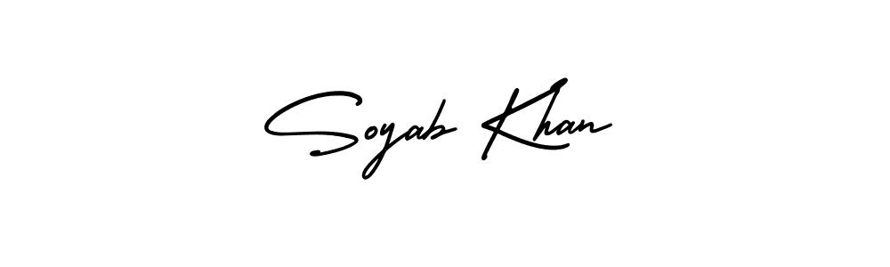 Make a short Soyab Khan signature style. Manage your documents anywhere anytime using AmerikaSignatureDemo-Regular. Create and add eSignatures, submit forms, share and send files easily. Soyab Khan signature style 3 images and pictures png