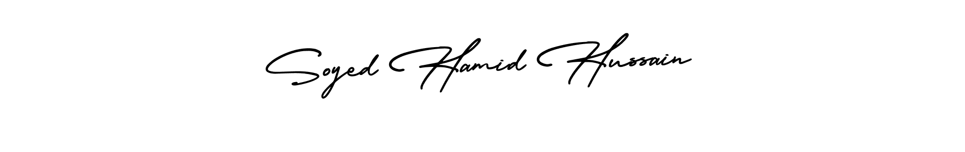 Use a signature maker to create a handwritten signature online. With this signature software, you can design (AmerikaSignatureDemo-Regular) your own signature for name Soyed Hamid Hussain. Soyed Hamid Hussain signature style 3 images and pictures png
