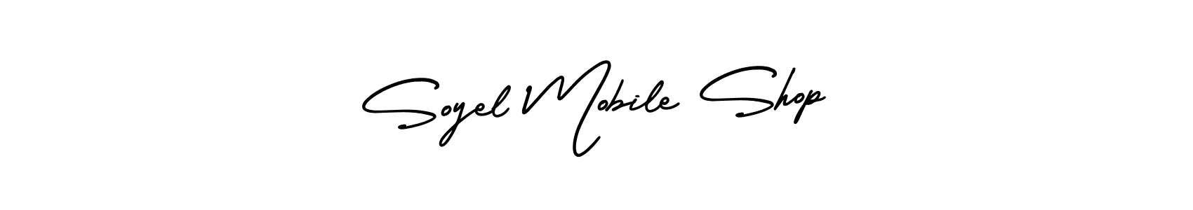This is the best signature style for the Soyel Mobile Shop name. Also you like these signature font (AmerikaSignatureDemo-Regular). Mix name signature. Soyel Mobile Shop signature style 3 images and pictures png