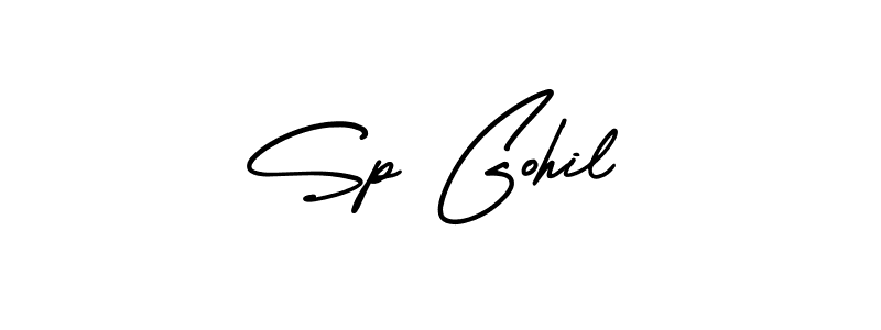 The best way (AmerikaSignatureDemo-Regular) to make a short signature is to pick only two or three words in your name. The name Sp Gohil include a total of six letters. For converting this name. Sp Gohil signature style 3 images and pictures png