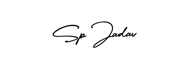 How to Draw Sp Jadav signature style? AmerikaSignatureDemo-Regular is a latest design signature styles for name Sp Jadav. Sp Jadav signature style 3 images and pictures png