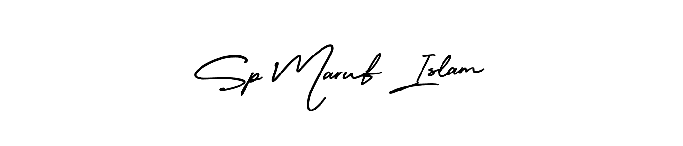 How to make Sp Maruf Islam name signature. Use AmerikaSignatureDemo-Regular style for creating short signs online. This is the latest handwritten sign. Sp Maruf Islam signature style 3 images and pictures png