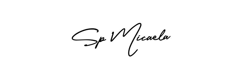 Also You can easily find your signature by using the search form. We will create Sp Micaela name handwritten signature images for you free of cost using AmerikaSignatureDemo-Regular sign style. Sp Micaela signature style 3 images and pictures png