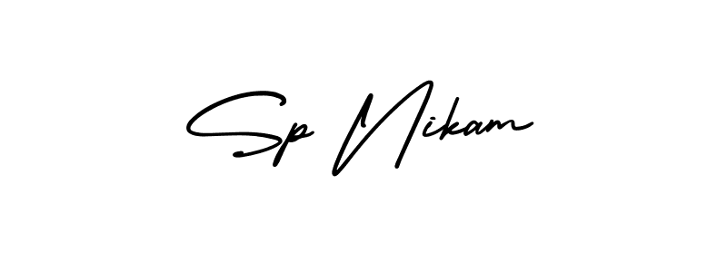 Similarly AmerikaSignatureDemo-Regular is the best handwritten signature design. Signature creator online .You can use it as an online autograph creator for name Sp Nikam. Sp Nikam signature style 3 images and pictures png