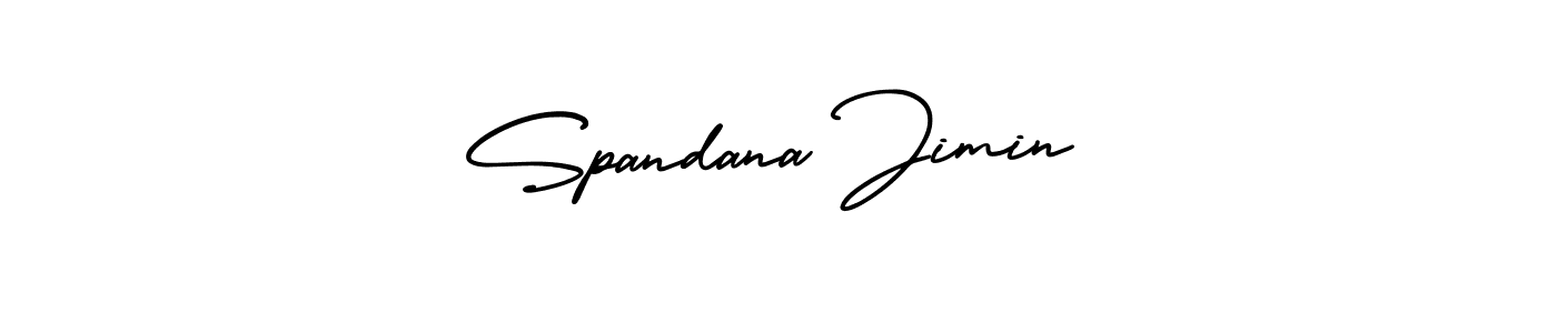 How to Draw Spandana Jimin signature style? AmerikaSignatureDemo-Regular is a latest design signature styles for name Spandana Jimin. Spandana Jimin signature style 3 images and pictures png