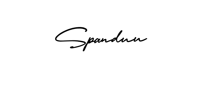 Design your own signature with our free online signature maker. With this signature software, you can create a handwritten (AmerikaSignatureDemo-Regular) signature for name Spanduu. Spanduu signature style 3 images and pictures png