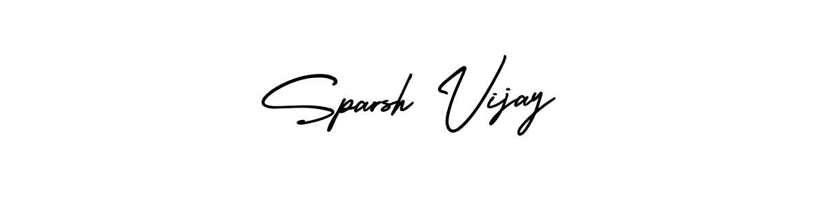 You should practise on your own different ways (AmerikaSignatureDemo-Regular) to write your name (Sparsh Vijay) in signature. don't let someone else do it for you. Sparsh Vijay signature style 3 images and pictures png