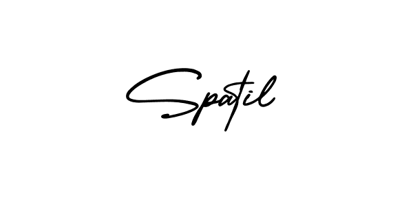 Make a beautiful signature design for name Spatil. With this signature (AmerikaSignatureDemo-Regular) style, you can create a handwritten signature for free. Spatil signature style 3 images and pictures png