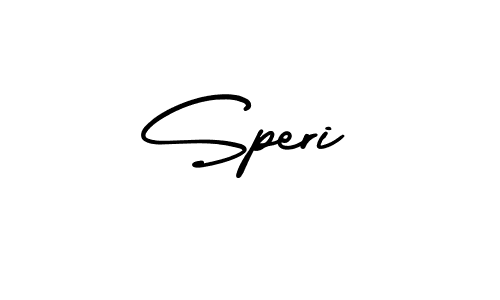 You should practise on your own different ways (AmerikaSignatureDemo-Regular) to write your name (Speri) in signature. don't let someone else do it for you. Speri signature style 3 images and pictures png