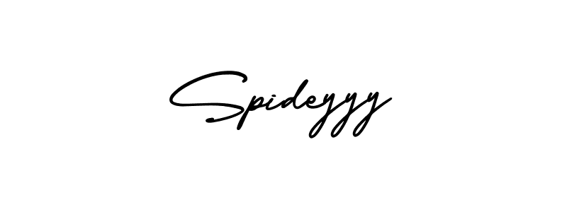Spideyyy stylish signature style. Best Handwritten Sign (AmerikaSignatureDemo-Regular) for my name. Handwritten Signature Collection Ideas for my name Spideyyy. Spideyyy signature style 3 images and pictures png