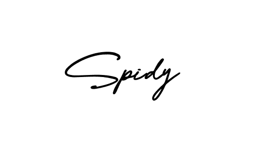 The best way (AmerikaSignatureDemo-Regular) to make a short signature is to pick only two or three words in your name. The name Spidy include a total of six letters. For converting this name. Spidy signature style 3 images and pictures png