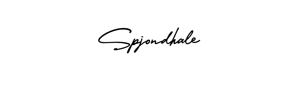 You should practise on your own different ways (AmerikaSignatureDemo-Regular) to write your name (Spjondhale) in signature. don't let someone else do it for you. Spjondhale signature style 3 images and pictures png